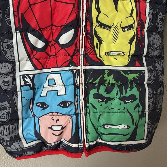 Marvel Comic Avengers Boys Toddler Kids Reversible Coat Jacket 3T Puffer Sherpa - Picture 2 of 10